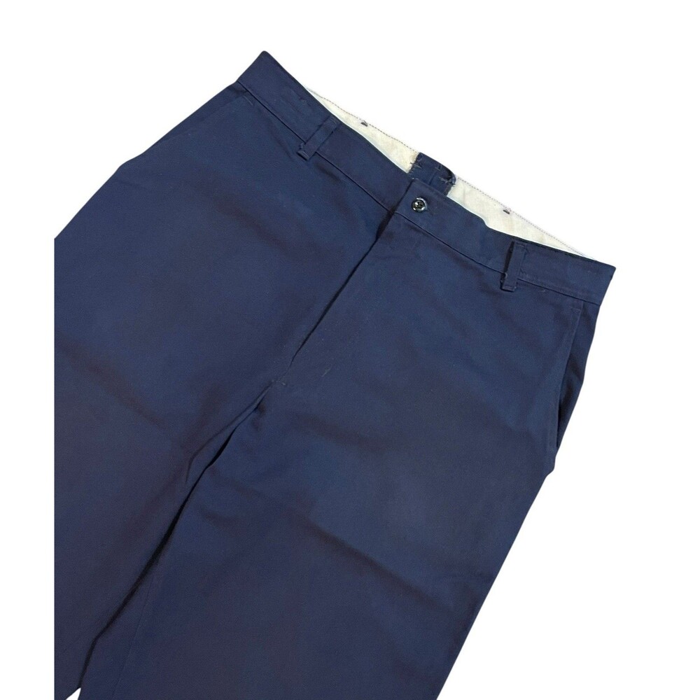 Vintage Red Kap Navy Blue Dura Press Work Pants Trousers Size 36x34 Workwear USA - Picture 3 of 8